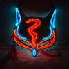 Fox Rabbit Halloween Led Cute Face Mask Party Horror Cosplay Props Light Up Masque Masquerade HKD230810