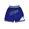 Shorts per esterni Shorts Basketball Utah Four Pocket Cruscing ricami di alta qualità Shorts Outdoor Shorts Pantaloni da spiaggia Pants Purple Elastic 230811