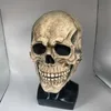 Halloween Party Full Head Skull Mask med rörlig käke skrämmande latex vuxenstorlek cosplay maskeradmasker