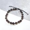 Strand lii ji lapis lauzli smoky quartz tiger eye green aventurine apatite black agate سوار قابل للتعديل للمجوهرات الذكور