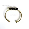 Bangle Natural Stone Open Jewelry Women Gold Color Wire Wrap Irregular Fashion Handmade Healing