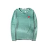 Men's Hoodies Sweatshirts 21s Designer Play Commes Jumpers Des Garcons Letter Long Pullover Women Red Heart Loose T-shirt Striped Sweater Clothing Short sleeved