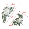 Decorative Flowers 2Pcs Wedding Arch Flower Swag Artificial Rose For Window Table Home Decor Reception Backdrop Fake Leaves Door Wreath