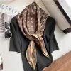 Zijden sjaal damesmode Foulard satijnen sjaal sjaals groot vierkant haar hoofd bandana hijab zakdoek