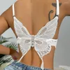 Kvinnors tankar Kvinnor Sexig underkläder Top Bras V-ringning Backless Butterfly Suspender Brassiere Ladies Push Up Intimates Underwear