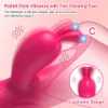 Взрослые игрушки кроличьи вибратор для женщин Vagina G-Spot Nipple Clitoris стимулятор, толкающий телескопический вращающийся фаллоимитатор для взрослых сексуальных игрушек 230810