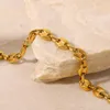 Ankiety ze stali nierdzewnej PVD 18 -karne złoto Złote Waternish Waterproof Wodoodporne kostki nosowe łańcuch dla kobiety biżuterii hurtowa modność