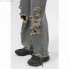 Pants Studios 2024 Summer Ny Sydkoreas utgåva Personlig Straight Barrel Broken Hole Beggar Casual Street Men's Jeans Z230814