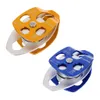 Rock Protection 32KN Double Pulley For Hauling System Climbing Caving Dragging HKD230810