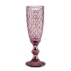 150 ml de verres à vin tasse gobelet en verre coloré avec tige de motif vintage en relief drinkware romantique slim 200 mm de hauteur