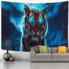 Tapisserier Anpassningsbara djur Psychedelic Witchcraft Lycka till Bakgrund Bakgrund Tyg Heminredning Färgglad Tiger Oil Målning Tapestry Wall Hanging R230811