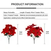 Decorative Flowers 1pc Real Touch Flannel Artificial Big Red Head Bouquet Christmas Poinsettia Bushes Bouquets Tree Ornaments