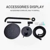 Brass Black Wall Mounted Bathroom Shower Set System Faucets Ceiling Overhead Rain 8-12" Shower Head Bath Mixer Faucet