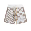 Ah4m herr- och kvinnors high street shorts modemärke Rhude 2023 brev jacquard stickad ull casual pläd capris