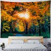 Tapisserier Anpassningsbara dimmiga skogstryck Tapestry Nordic Room Art Home Wall Decor Mjuk och enkel vårdvägg Hängande tyg Art R230811