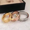 Rings Designer Jewelry Ring luxury jewelry set for man woman classics 18k gold plate jewelry Mens Womens designer rings fashion hip hop luxury silver ring 5mm 6mm wide