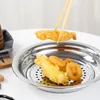 食器セットdumplingプレートメタルサービングトレイトレイ排水蒸し器多目的キッチンサプライステンレス鋼二重層皿