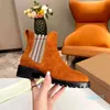 Designerskie kobiety buty vintage skórzane buty chelsea w paski kostki butowe brązowe buty zimowe szorstkie pięta