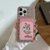 Vackert 2G -läderkort iPhone -fodral 15 14 Pro Max Luxury Cartoon Phone Case Purse 18 17 16 15Promax 14Promax 13Promax 12Promax 15Pro 14Pro 13Pro med LOGO BOX 810