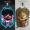 Cosplay Film Predator Maske Tam Yüz Partisi Prop Neon Led Maskesi Cadılar Bayramı Parti Dekorasyonu HKD230810 için Karanlıkta Aydınlatma