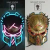 Cosplay Movie Predator Mask Full Face Party Prop Neon LED Mask Oświetlenie w ciemności dla Halloween Party Decoration HKD230810