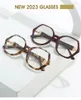 Sunglasses Fashion Super Large Frame Polygon Glasses Women's Anti Blue Light Men Retro Black Computer Game Eyewear