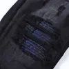 Men's Jeans Mens Black MX1 Cracked Paint Skinny-fit Stretch Denim Distressing Distressed Damaged Holes Pants