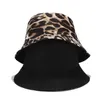 Cappelli larghi cappelli a secchio Cappelli di secchio in cotone Hat Hat Leopard Stampa Cap Capo Cappuccetto Donne Fil