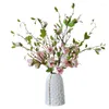 Flores decorativas 5pc 93cm Rama de magnolia artificial con hojas Estilo chino Decoración suave y falsa Boda de flores