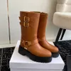 Nya halva stövlar Rundtå pumpar Motorcykel Ankle Boots Kitten Heel For Girls Women Luxury Designer Fashion Booties Martin Boots 5cm Wiht Box