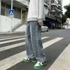 Męskie spodnie High Street Dżinsy męskie marka mody prosta rurka luźna bieżąco złoty kwiat swobodne spodnie Hip Hop Street Jeans Pantalon Homme Jeans Z230814