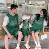 Tenues assorties pour la famille Vêtements de famille maman papa fils fille tenues assorties mère et bébé garçons vêtements d'été costume de basket-ball mignon pour enfants