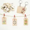 Keychains Lanyards 200pcs DIY Wood Keychains Blanks Tassel Charms Set Round Rectangle Wooden Ornaments Blank Key Rings Keychain Tassels Jump Rings 230810