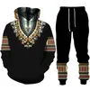 Men's Tracksuits African Men Tracksuit D Printed Street Fashion Trend Style Comfortable Jogging Hoodie Suit Pullover Pants 2 Piece