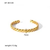 Bangle Vintage Wide Twisted Rope Cuban Chain Open Cuff Bangles 18K Gold Plated Armband för par