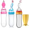 Babyflaskor# Squeezing Feeding Bottle Silicone Born Baby Training Rice Spoon Spädbarn Spannmål Mattillskott matare Safe Table Tools 230811