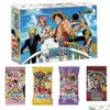 Gry karciane japońskie karty jeden kawałki luffy Zoro Nami Chopper Franky Paper Collections Game Collectibles Battle Child Gife Toy AA22332U Dhygj