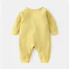 Rompers Lawadka 06M Spring Autumn born Baby Girl Boy Romper Cotton Solid Soft Infant Jumpsuit With Wing Casual Clothes For Girls Boy 230811
