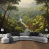 Tapices Personalizables Paisaje Pintura al óleo Impresión Tapiz Decoración de la pared del hogar Fantasía Bosque Colgante de pared Arte interior