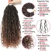 Lace s Synthetic Crochet Braids Hair Passion Twist River Goddess Braiding Ombre Brown Faux Locs With Curly XTRESS 230811