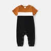 Familjsmatchande kläder Familj Matchande kläder Cotton Short-Sleeve ColorBlock Knit Mock Neck Bodycon Dresses and Tops Short Sleeve Tee Set R230810