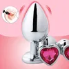 Toys anali Plug Heart 3 Dimensioni in acciaio inossidabile Crystal Rimovibile stimolatore Rimolatore Massager Sex Prostate Dildo 230811