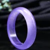 Bangle Certified Jade Bangles Purple Myanmar Jadeite High Grade A Burma Jades Stone Armband Women Fine smycken Tillbehör