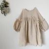 Girl s Dresses Baby Girls Summer Japan Kids Girl Dress Linen Spring Clothes Ruffles Princess Toddler Clothing 230810