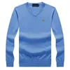 Maglioni maschili 100% Cotton di alta qualità Pullover primaverili di alta qualità da ricamo a maglia da ricamo casual Vneck Fit Hommes Abbigliamento 230811