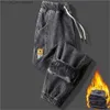 Herenjeans 2022 Nieuwe herenjeans winter wollen jeans dik warme denim broek heren straatkleding zwarte jogger's paleis jeans hot pants z230814