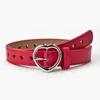 Belts Kids Hollow Heart Shape PU Leather Black Belts Adjustable Luxury Metal Buckle Girls Belts