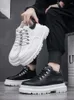 Boots High Top Casual Ankle Men Designer Chunky Sneakers Trend Leather Board Shoes For Man Winter Black White