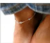 Anklets Summer Beach AAA Cubic Zirconia Chain Women Jewelry CZ Station 925 Sterling Silver CZ Anklet för kvinnor 235 cm 230810