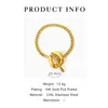 Link Bracelets Peri'sbox Gold Pvd Plated Stainless Steel Chunky Curb Chain Irregular OT Clasp Bracelet Women Minimalist Large Toggle